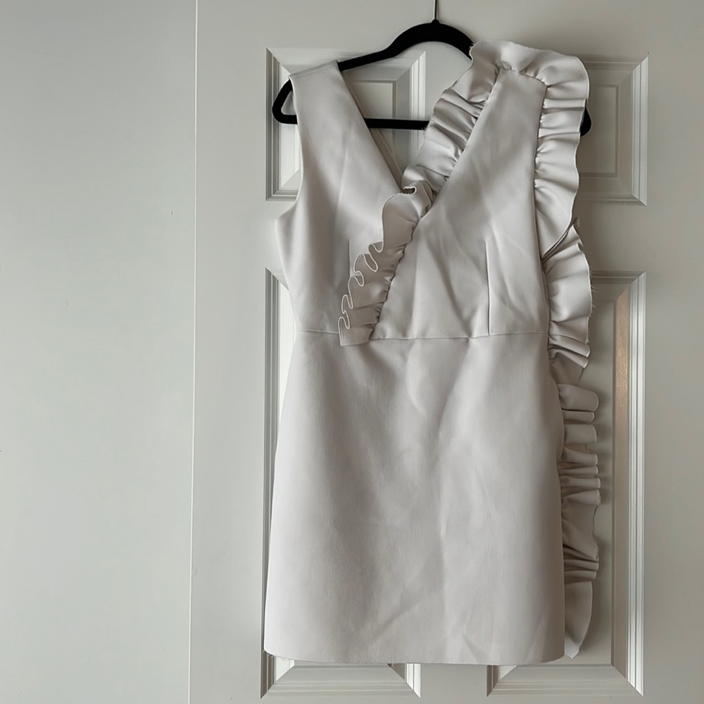 MSGM milano white ruffle mini short dress size 44